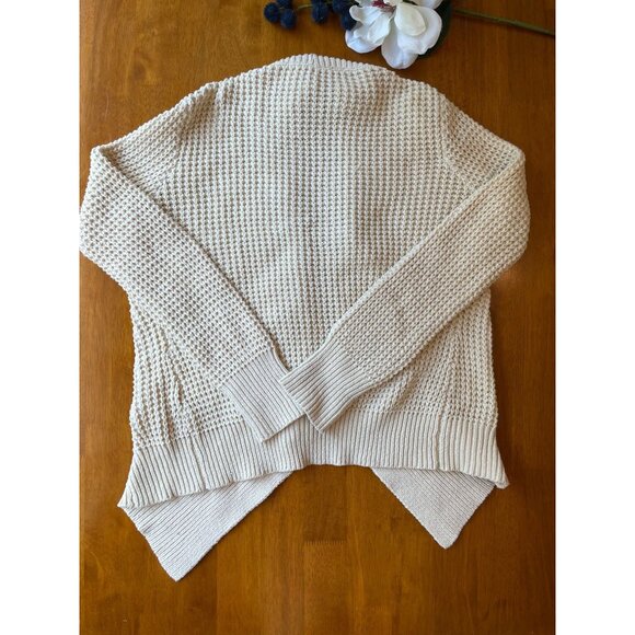 Anthropologie Emmelee Womens Cream Knit Open Cardigan Sweater Cottagecore - Picture 2 of 9